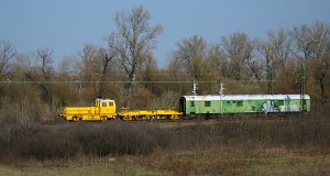 Dynamic track stabiliser DS-701 of MÁV is rolling to Miskolc