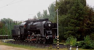 Die ausgestellte Dampflokomotive 424.365