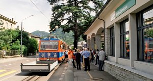 Hier fängt die Schmalspurige Zahnradbahn Ferrovia Monte Generoso an