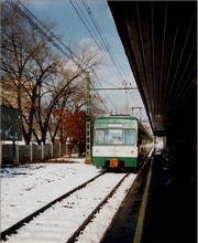 A train - running toward Batthyány tér - arrives from Szentendre