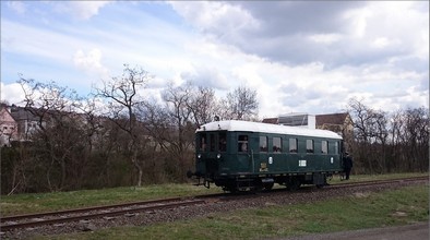 The train goes on to the terminus. In the background: the "Upland Market Town".