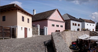 Houses at the market place of the "Upland Market Town".