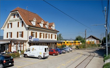 Das Bahnhofsgebäude ist heute ein Restaurant
