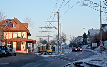 Kreuzung im Bahnhof Leymen