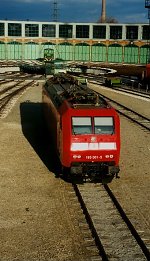 Dual voltage freight train locomotive 185 001 of Deutsche Bahn