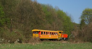 Die Mk48 2031 zieht einen Zug mit einem einzigen Wagen Richtung Királyrét...