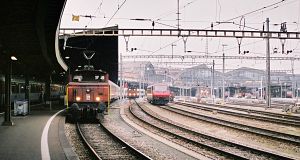 Class Ee 3/3 II dual-voltage shunters at work