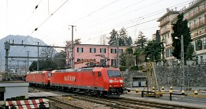 Two class 185 electric locos of Railion (today DB Schenker) are arriving with an empty car train, when...