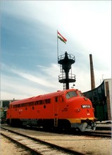 Diesel locomotive M61 019 in the Railway History Park.

