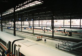 Basel SBB train shed with ICE trainsets